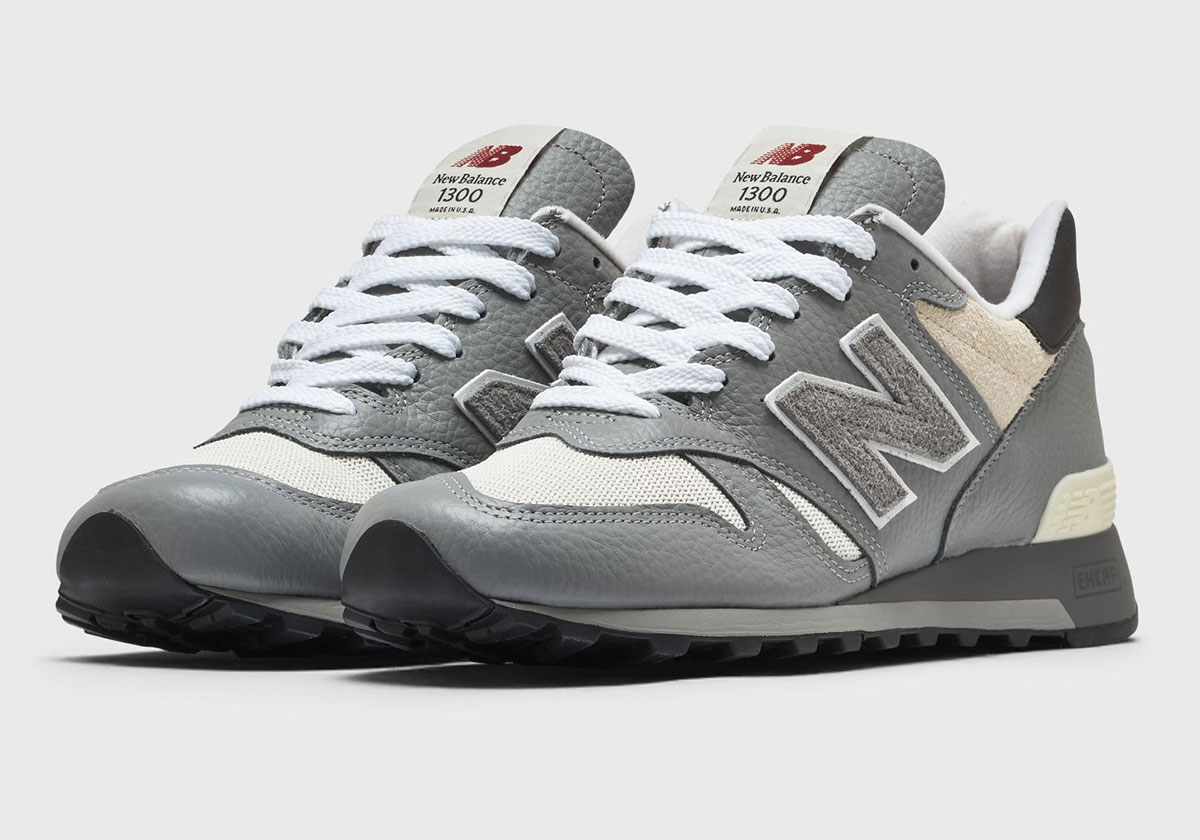 Pebbled Leather And Exposed Foam Hit The New Balance 1300 “Slate Grey”