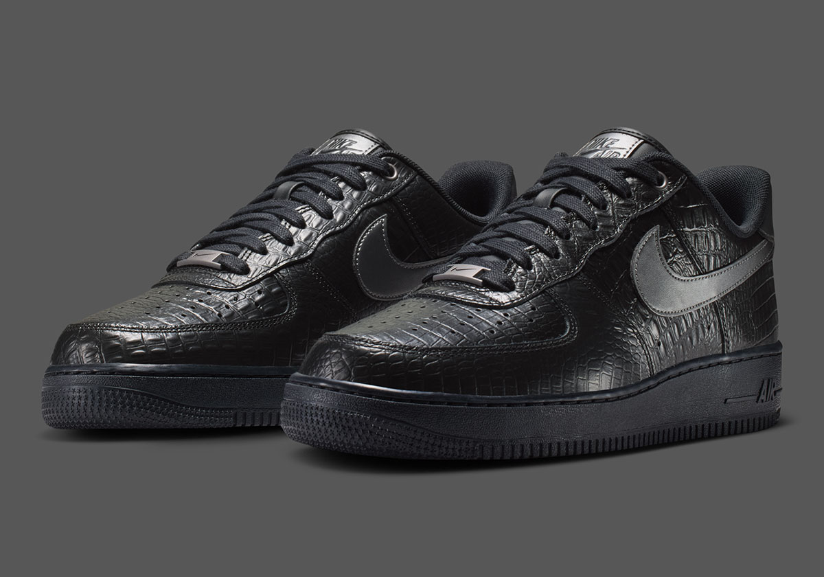 The Nike Air Force 1 Goes Luxe With “Black Croc” Materials